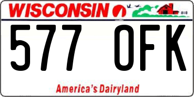 WI license plate 577OFK