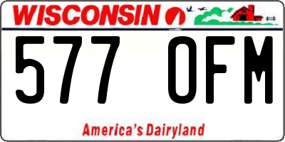 WI license plate 577OFM