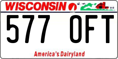 WI license plate 577OFT