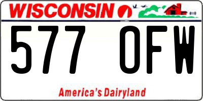 WI license plate 577OFW