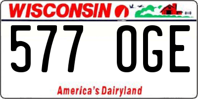WI license plate 577OGE