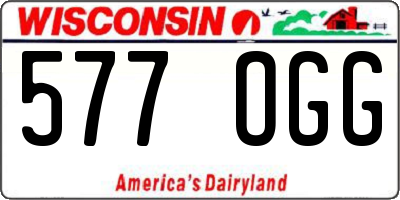 WI license plate 577OGG