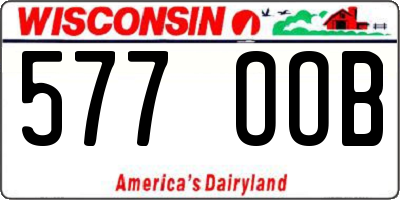 WI license plate 577OOB