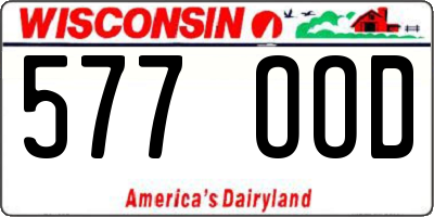 WI license plate 577OOD