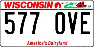 WI license plate 577OVE