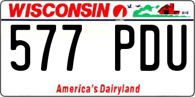WI license plate 577PDU