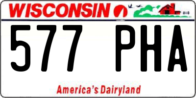 WI license plate 577PHA
