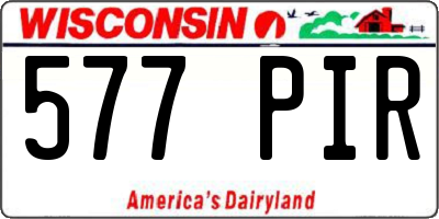 WI license plate 577PIR