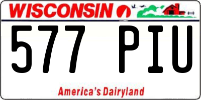 WI license plate 577PIU