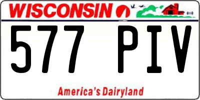 WI license plate 577PIV