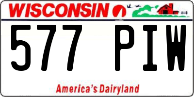 WI license plate 577PIW