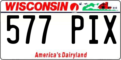 WI license plate 577PIX