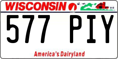 WI license plate 577PIY