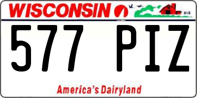 WI license plate 577PIZ