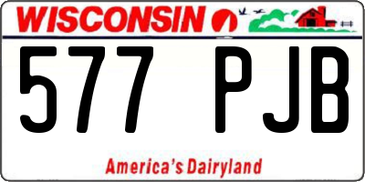 WI license plate 577PJB