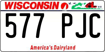 WI license plate 577PJC