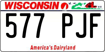 WI license plate 577PJF