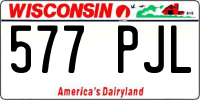 WI license plate 577PJL
