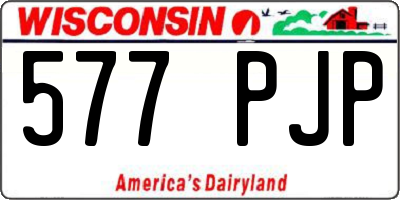 WI license plate 577PJP