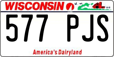 WI license plate 577PJS