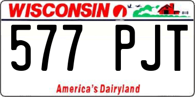 WI license plate 577PJT