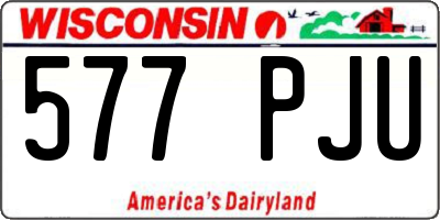 WI license plate 577PJU