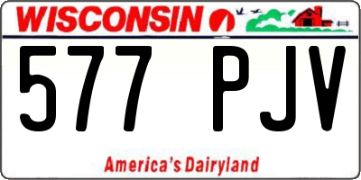 WI license plate 577PJV