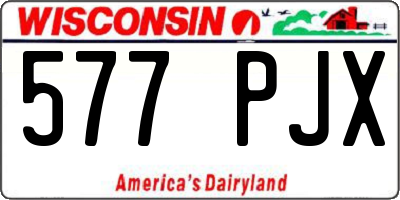 WI license plate 577PJX
