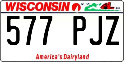 WI license plate 577PJZ