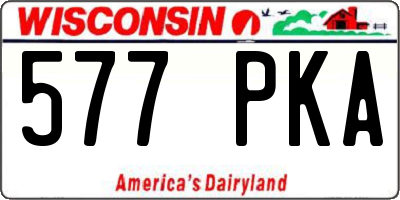 WI license plate 577PKA
