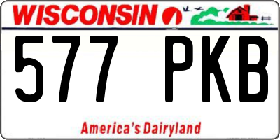 WI license plate 577PKB