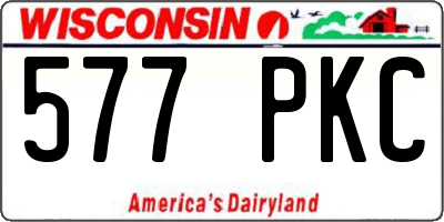 WI license plate 577PKC