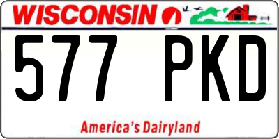 WI license plate 577PKD