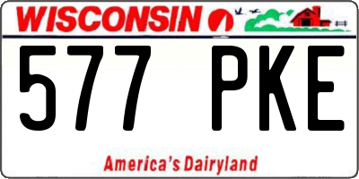 WI license plate 577PKE