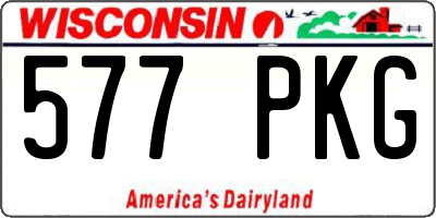 WI license plate 577PKG