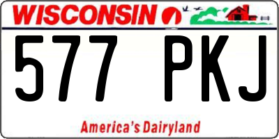WI license plate 577PKJ