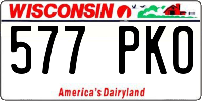 WI license plate 577PKO