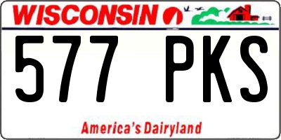 WI license plate 577PKS
