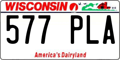 WI license plate 577PLA