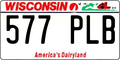 WI license plate 577PLB
