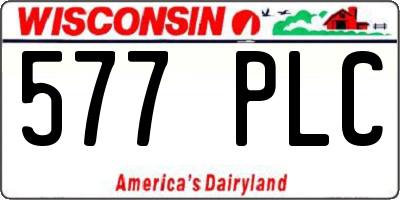WI license plate 577PLC
