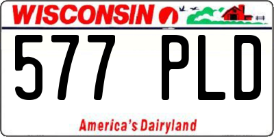 WI license plate 577PLD