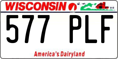 WI license plate 577PLF