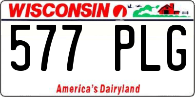 WI license plate 577PLG