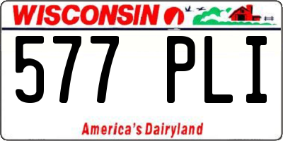 WI license plate 577PLI
