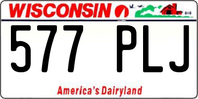 WI license plate 577PLJ