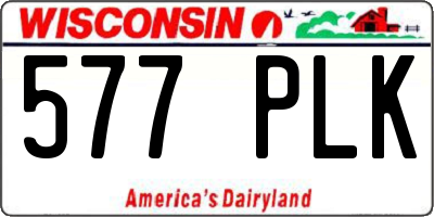WI license plate 577PLK