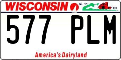 WI license plate 577PLM