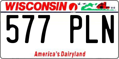 WI license plate 577PLN