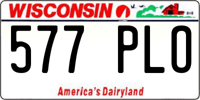 WI license plate 577PLO